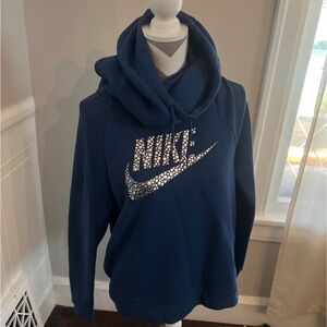 Nike Women's Cowl Neck Blue Sweater